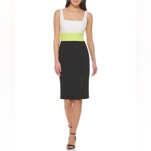 Vince Camuto Colorblock Square-neck Dress